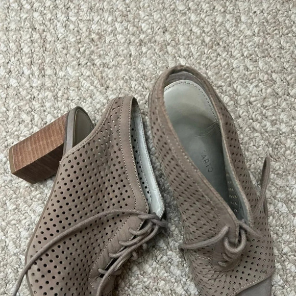 Franco sarto lace up  peep toe heels brown size 8 tan - Picture 5 of 15